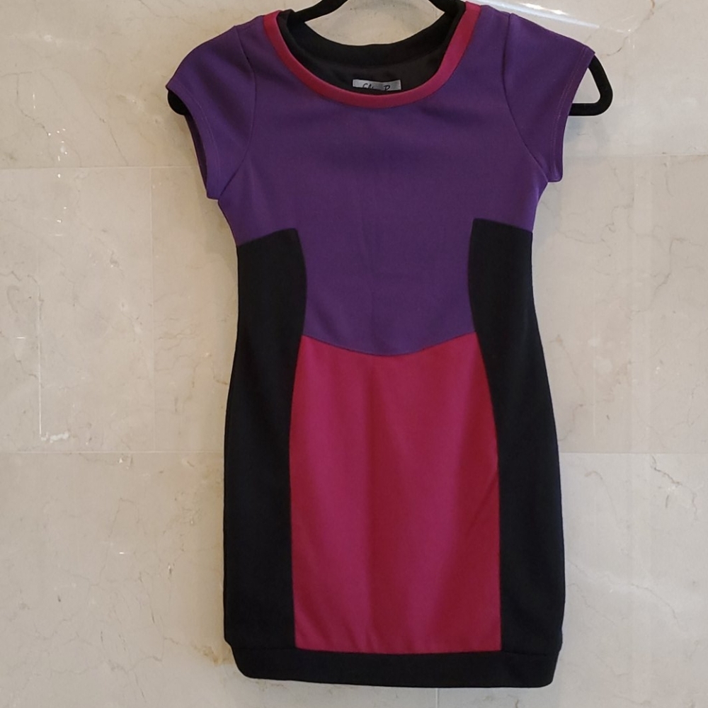 GIRL'S ELISA B. MULTICOLORED BLOCK DRESS
